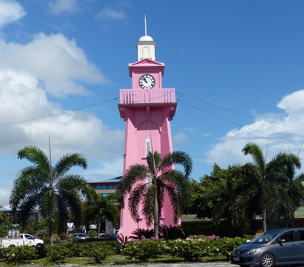 WWI memorial clock tower in Apia